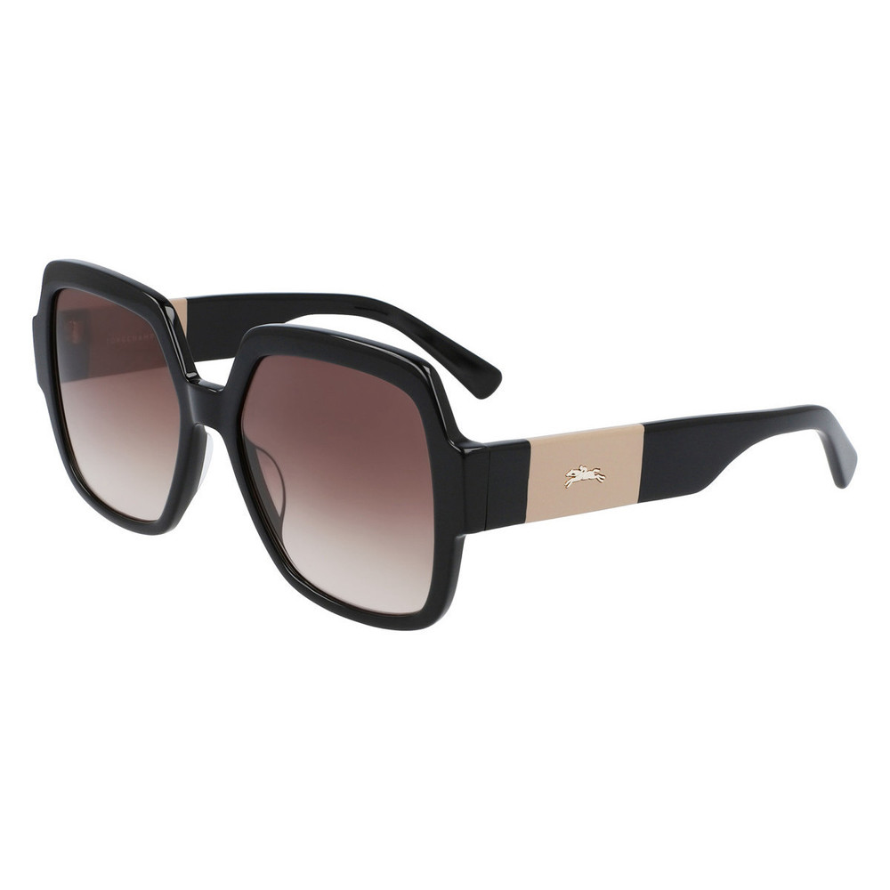 NEW Longchamp LO 672S 001 Black Sunglasses with Brown Gradient Lenses